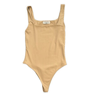 Babaton Tan Bodysuit XS square neck